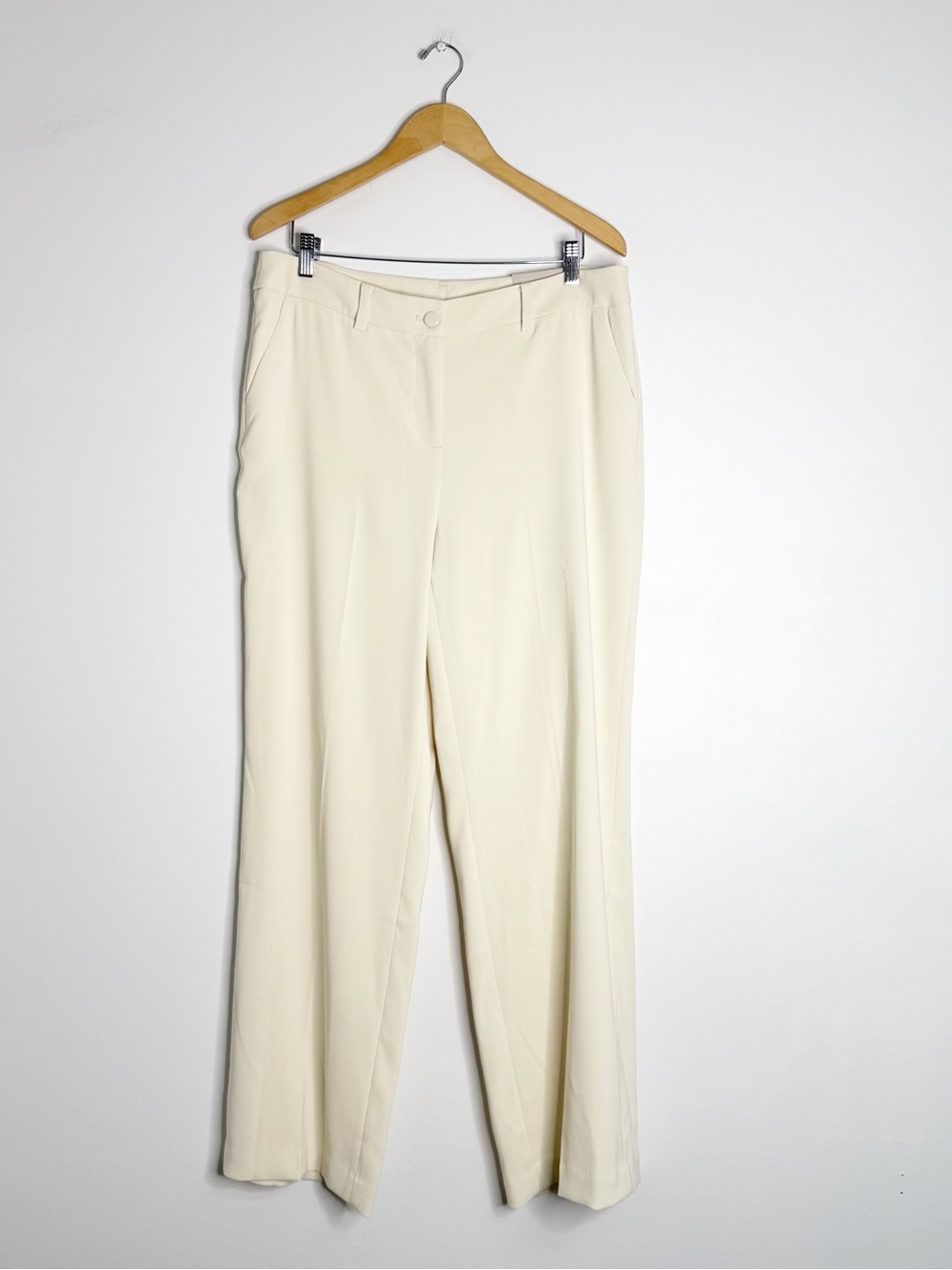Chico’s 2 Wide Leg Pants 12R Cream Neutral NWT Trouser